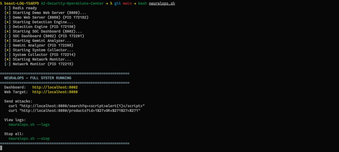 NeuralOps — full system running