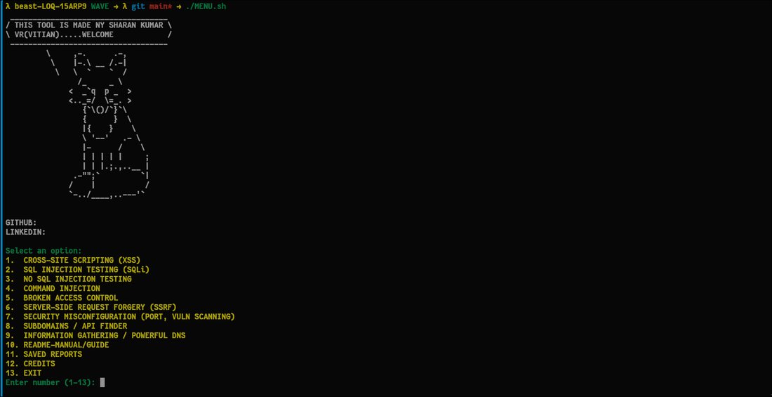 WAVE — main menu
